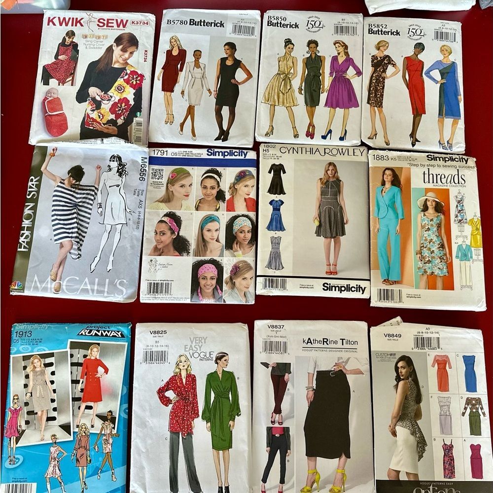 2012 Vogue, Butterick, McCall’s, Simplicity & Kwik Sew Sewing Patterns lot of 12